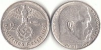 2 Reichsmark 1938 Deutsches Reich Hindenburg D ss 